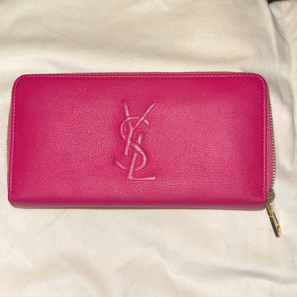 Authentic YSL Hot Pink Zippy Wallet